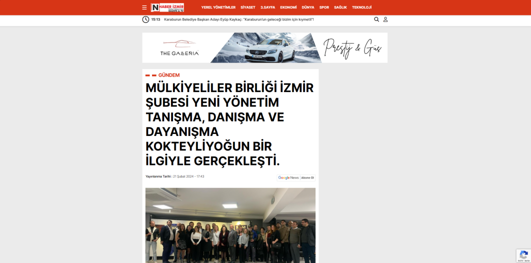 MÜLKİYELİLER BİRLİĞİ İZMİR ŞUBESİ YENİ YÖNETİM TANIŞMA, DANIŞMA VE DAYANIŞMA KOKTEYLİYOĞUN BİR İLGİYLE GERÇEKLEŞTİ.