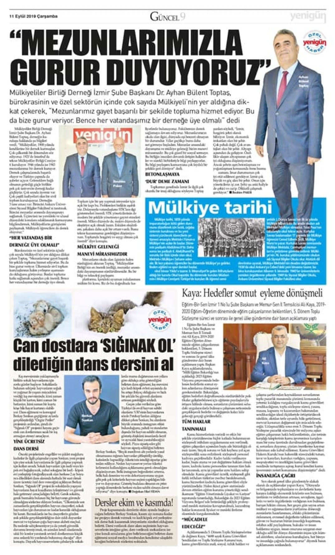 Şube Başkanımız Dr. Ayhan Bülent TOPTAŞ Yenigün TV' de canlı yayın konuğu oldu.