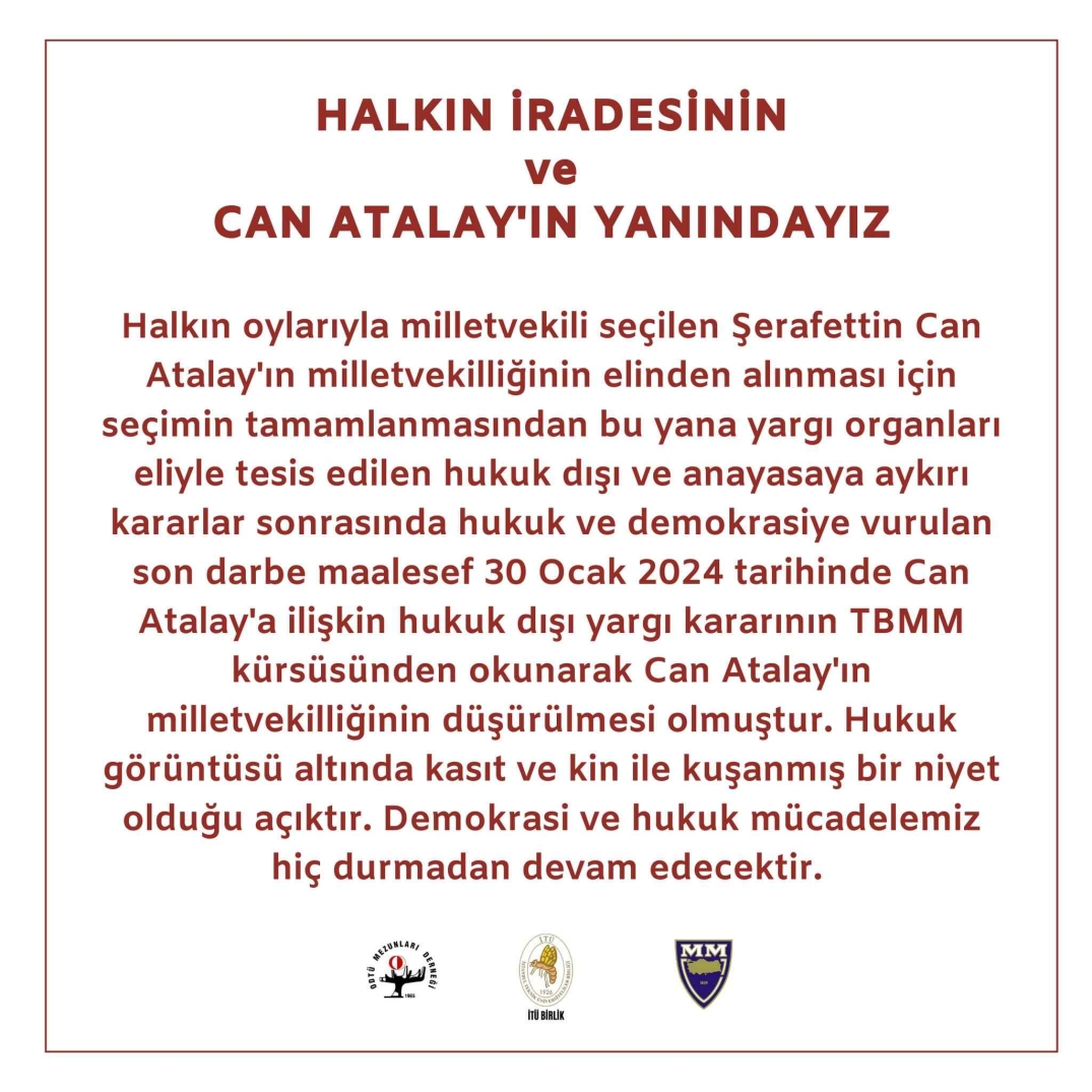 Halkın İradesinin ve Can Atalay'ın Yanındayız