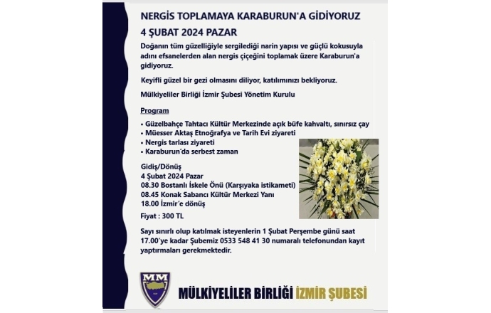 NERGİS TOPLAMAYA KARABURUN'A GİDİYORUZ